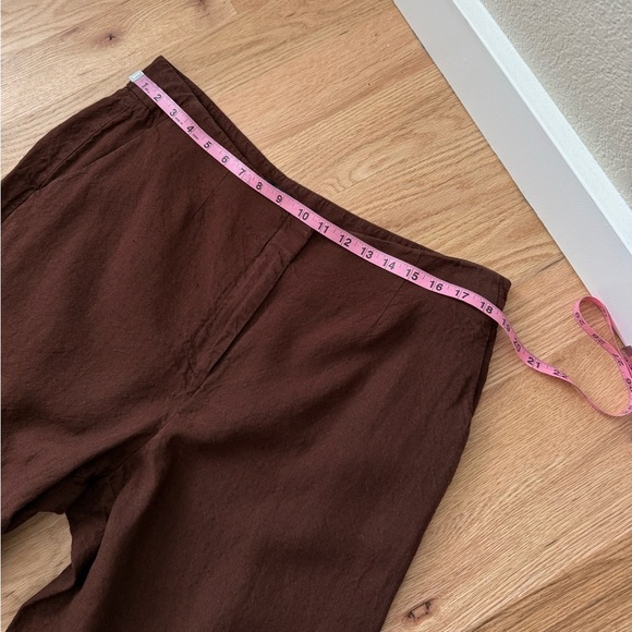 Talbots 100% Linen Southampton Pant Chocolate Brown Size 16 - Picture 6 of 10